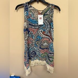 Multicolor Lida Collection sheer tank NWT size M